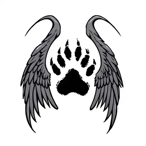 Paw Print With Wings tattoo design idea