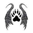 Paw Print With Wings tattoo design idea