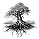 mangrove tree branch root system tattoo design idea