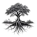 mangrove tree branch root system tattoo design idea