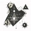 pyramide stars moon phases tattoo design idea