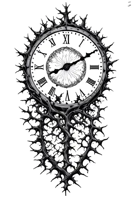 time and nature thorns and vines darker and more detail infinite eternal struggle tattoo design idea