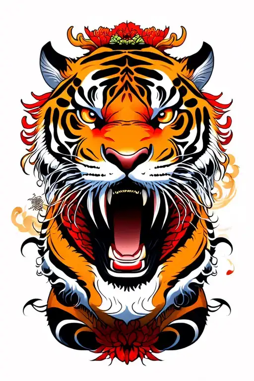 Tiger and Dragon tattoo design idea
