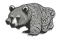 bear standing tribal design tattoo design idea