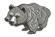 bear standing tribal design tattoo design idea