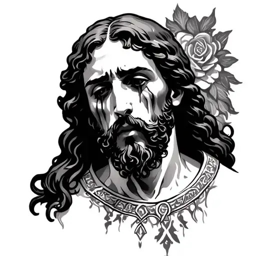 st Jude crying tattoo design idea