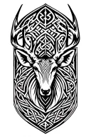 celctic warrior celtic deer head tattoo design idea