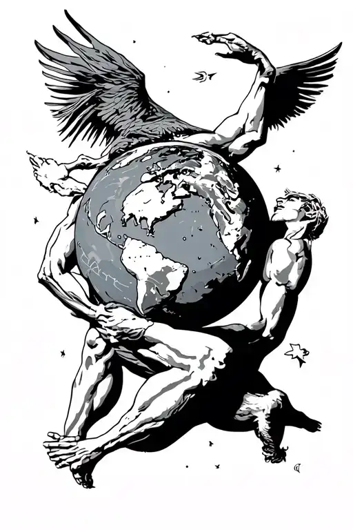 atlas carrying the world on his back tattoo design idea