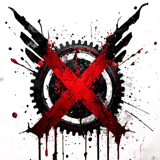Gears of War Crimson Omen symbol crossed with a Locust symbol tattoo design idea