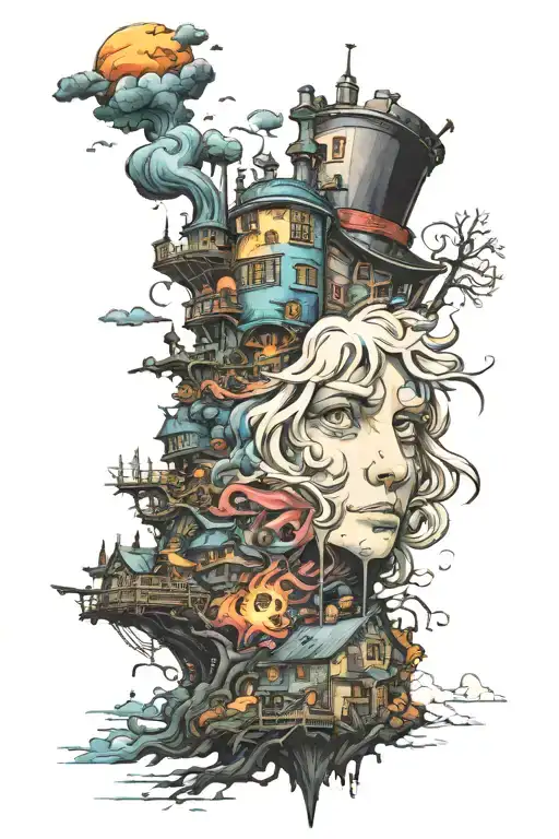 moving castle howls moving castle tattoo design idea