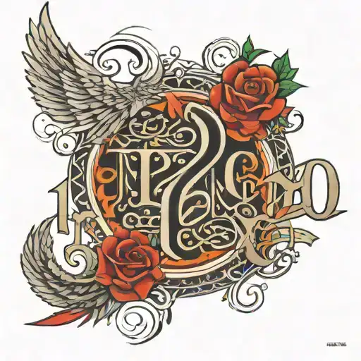 the date “12-03-2006” in roman numeral and underneath write in script “2:24 AM” tattoo design idea