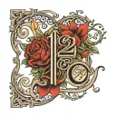 the date “12-03-2006” in roman numeral and underneath write in script “2:24 AM” tattoo design idea