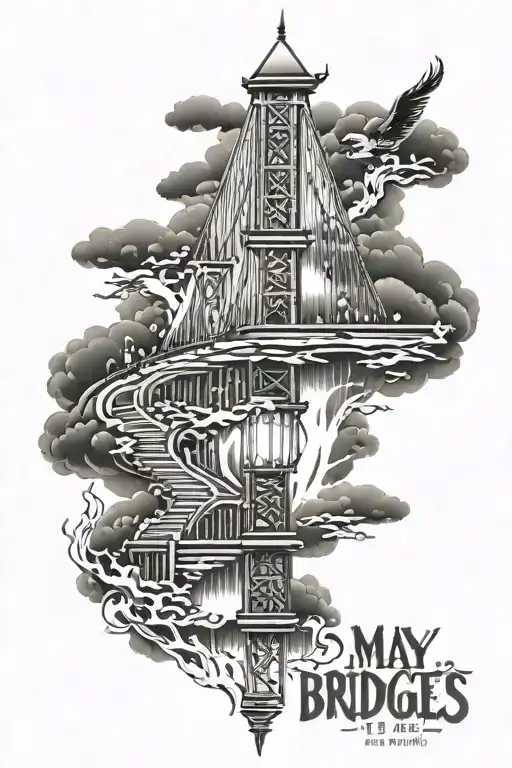 may the bridges i burn light the way tattoo design idea