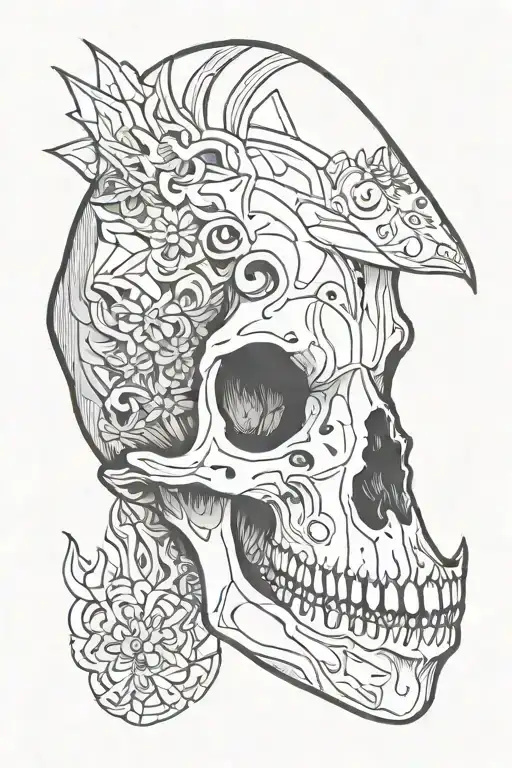 Animal skull tattoo design idea