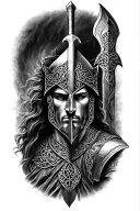 Celtic knight tattoo design idea