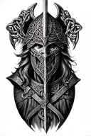 Celtic knight tattoo design idea