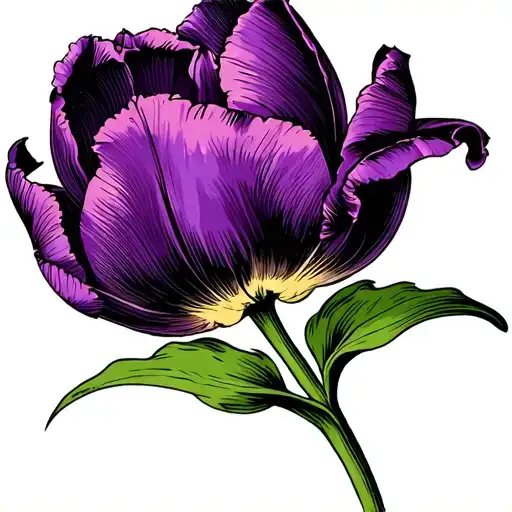 dark purple tulip flower tattoo design idea