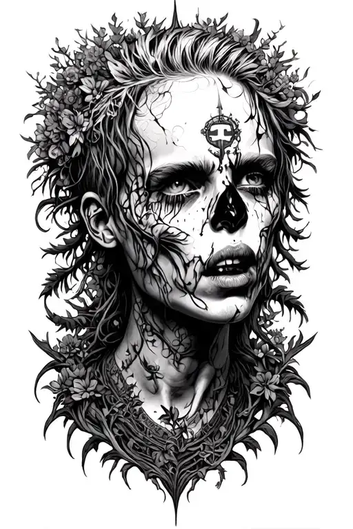 mgk, punk, nursing, kids and family tree tattoo design idea