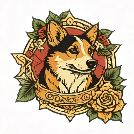 corgi tattoo design idea