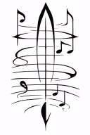 viking warrior runes forming musical notes tattoo design idea