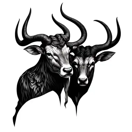 aqarius and taurus together  tattoo design idea