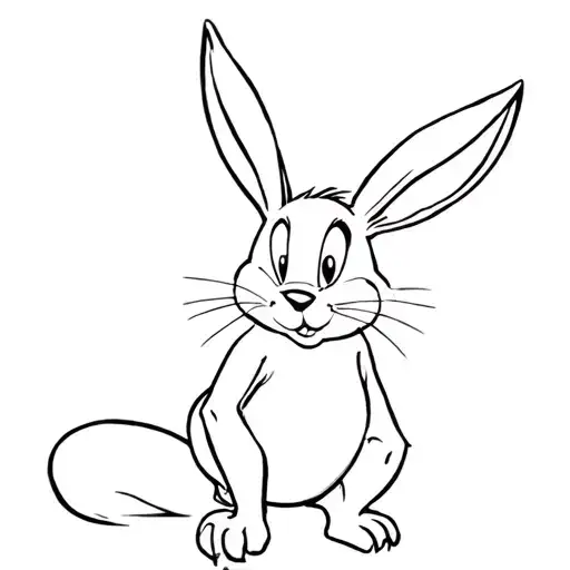 stoned Bugs Bunny rabbit tattoo design idea