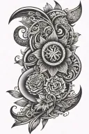 American trad patch work sleeve tattoo design idea