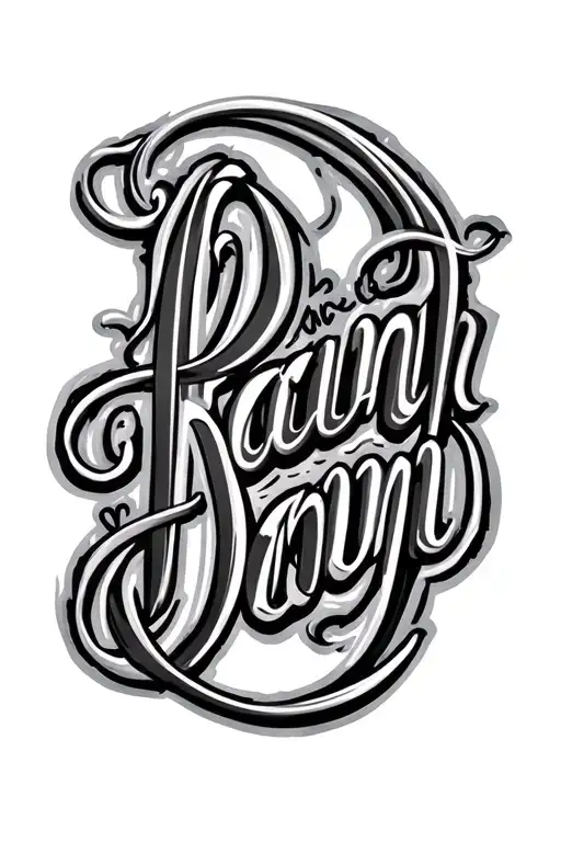 Damian cursive letters and design tattoo design idea