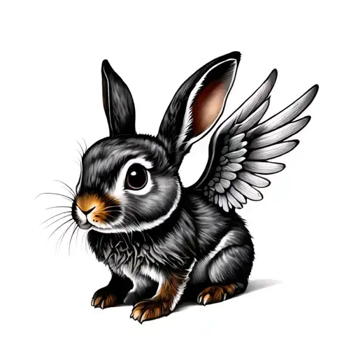 Bunny With Wings tattoo design idea