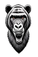 Bear and Silverback gorilla tattoo design idea