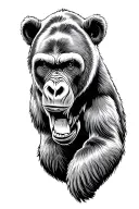 Bear and Silverback gorilla tattoo design idea