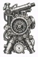 spark plug and speedometer needle pointing tattoo design idea