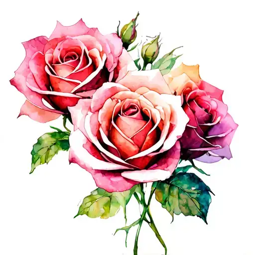 roses wrapped tattoo design idea