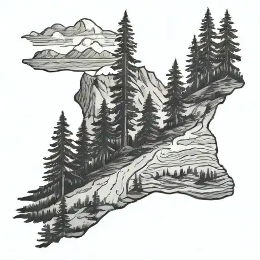 Washington state wilderness, the ocean, road trips tattoo design idea