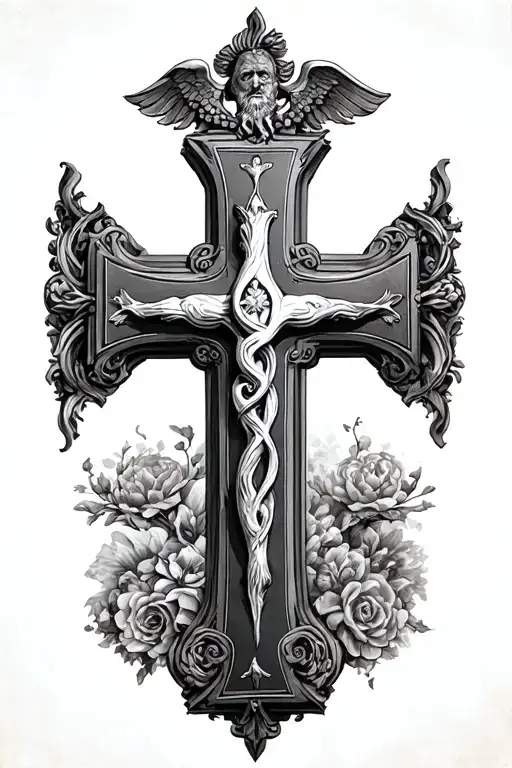 history of Romania Decebal Cross tattoo design idea