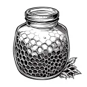 honey jar honey comb tattoo design idea