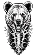 Bear Death Forest tattoo design idea