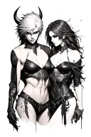 devil may cry dante & lady tattoo design idea