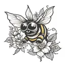 pig bumblebee tattoo design idea