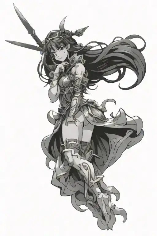 Sexy Albeda from the Overlord anime tattoo design idea