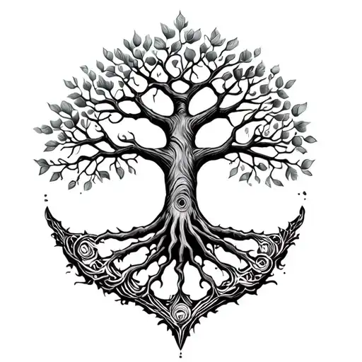 yggdrasil tree of life tattoo design idea