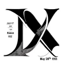 intersecting roman numerals july 17 1929 horizontal and may 28th 1955 vertical  tattoo design idea