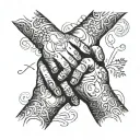  hands pinky promise with saying "no matter what, no matter when"  tattoo design idea