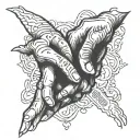  hands pinky promise with saying "no matter what, no matter when"  tattoo design idea