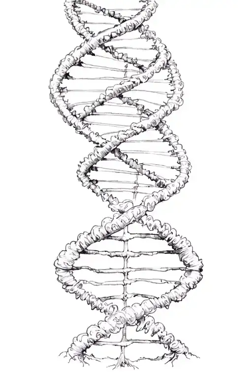 DNA double helix family tree tattoo design idea