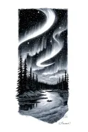 alaska big dipper Northern lights tattoo design idea