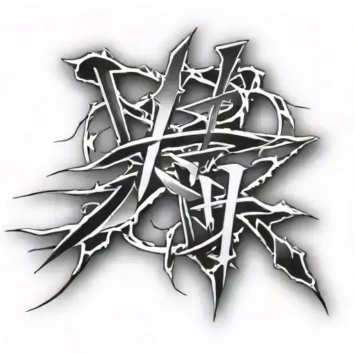 "Love" Kanji lightning tattoo design idea