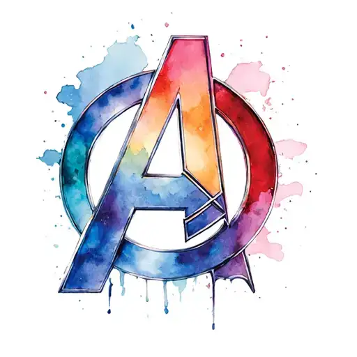 avengers color sign tattoo design idea