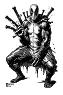 Oogie boogie in the deadpool onesie tattoo design idea