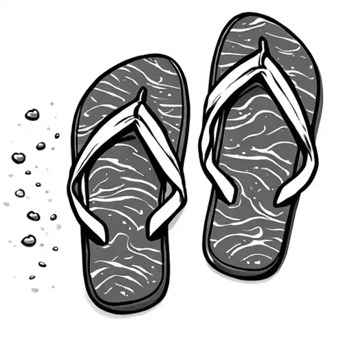 flip flops on the beach tattoo design idea
